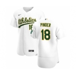Men's Nike Oakland Athletics #18 Chad Pinder White Home 2020 Authentic Player Baseball Jersey