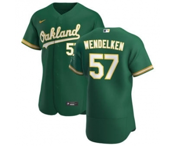 Men's Nike Oakland Athletics #57 J.B. Wendelken Kelly Green Alternate 2020 Authentic Player Baseball Jersey