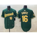 Men's Oakland Athletics #16 Nick Kurtz 2026 Green Alternate Sacramento Celebrating 125 Years Vapor Limited Stitched Baseball Jersey Men's Oakland Athletics #16 Nick Kurtz 2026 Green Alternate Sacramento Celebrating 125 Years Vapor Limited Stitched Baseball Jersey