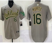 Men's Oakland Athletics #16 Nick Kurtz Gray Limited Jersey Men's Oakland Athletics #16 Nick Kurtz Gray Limited Jersey