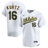 Men's Oakland Athletics #16 Nick Kurtz White 2024 Home Limited Stitched Jersey Men's Oakland Athletics #16 Nick Kurtz White 2024 Home Limited Stitched Jersey
