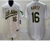 Men's Oakland Athletics #16 Nick Kurtz White Limited Jersey Men's Oakland Athletics #16 Nick Kurtz White Limited Jersey