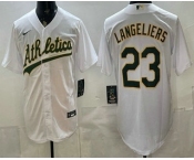 Men's Oakland Athletics #23 Shea Langeliers White Stitched Jersey Men's Oakland Athletics #23 Shea Langeliers White Stitched Jersey