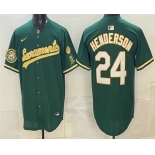 Men's Oakland Athletics #24 Rickey Henderson 2026 Green Alternate Sacramento Celebrating 125 Years Limited Jersey Men's Oakland Athletics #24 Rickey Henderson 2026 Green Alternate Sacramento Celebrating 125 Years Limited Jersey