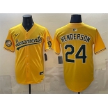 Men's Oakland Athletics #24 Rickey Henderson 2026 Yellow Alternate Sacramento Celebrating 125 Years Vapor Limited Stitched Baseball Jersey Men's Oakland Athletics #24 Rickey Henderson 2026 Yellow Alternate Sacramento Celebrating 125 Years Vapor Limited Stitched Baseball Jersey