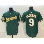 Men's Oakland Athletics #9 Reggie Jackson 2026 Green Alternate Sacramento Celebrating 125 Years Vapor Limited Stitched Baseball Jersey