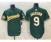 Men's Oakland Athletics #9 Reggie Jackson 2026 Green Alternate Sacramento Celebrating 125 Years Vapor Limited Stitched Baseball Jersey Men's Oakland Athletics #9 Reggie Jackson 2026 Green Alternate Sacramento Celebrating 125 Years Vapor Limited Stitched Baseball Jersey