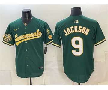 Men's Oakland Athletics #9 Reggie Jackson 2026 Green Alternate Sacramento Celebrating 125 Years Vapor Limited Stitched Baseball Jersey