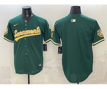 Men's Oakland Athletics Blank 2026 Green Alternate Sacramento Celebrating 125 Years Vapor Limited Stitched Baseball Jersey