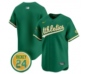 Men's Oakland Athletics Blank Green 2024 Limited With Rickey Henderson Patch Stitched Jersey