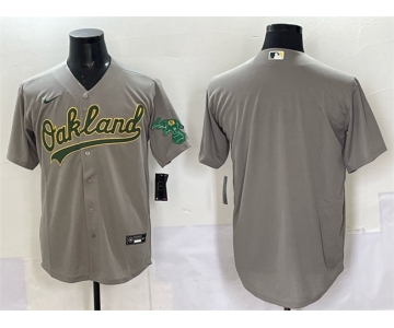 Men's Oakland Athletics Blank Grey Cool Base Stitched Baseball Jersey