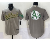 Men's Oakland Athletics Team Big Logo Grey Cool Base Stitched Baseball Jersey Men's Oakland Athletics Team Big Logo Grey Cool Base Stitched Baseball Jersey