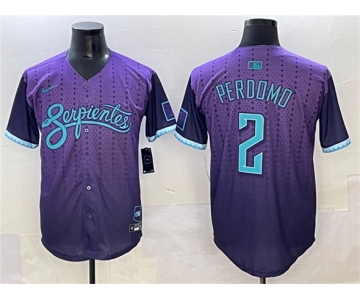 Men's Arizona Diamondbacks #2 Geraldo Perdomo Purple 2025 City Connect Limited Stitched Baseball Jersey