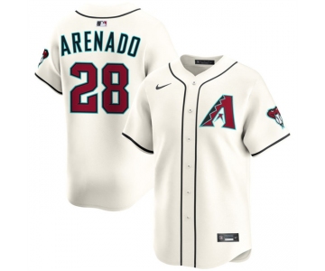 Men's Arizona Diamondbacks #28 Nolan Arenado Cream Home Limited Stitched Baseball Jersey