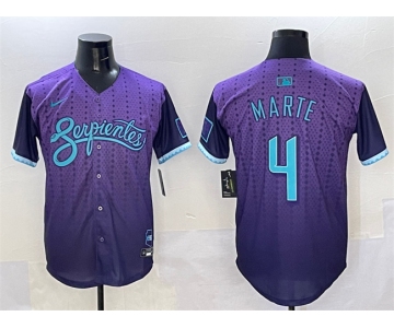 Men's Arizona Diamondbacks #4 Ketel Marte Purple 2025 City Connect Limited Stitched Baseball Jersey