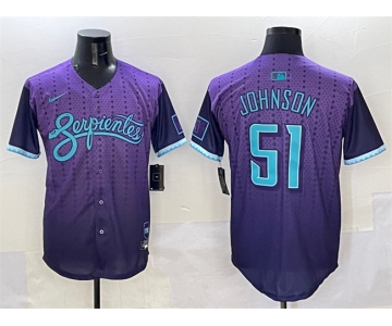 Men's Arizona Diamondbacks #51 Randy Johnson Purple 2025 City Connect Limited Stitched Baseball Jersey