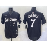 Men's Arizona Diamondbacks #7 Corbin Carroll Black 'Gothic Desert Fang Edition' Vapor Limited Stitched Baseball Jersey