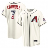 Men's Arizona Diamondbacks #7 Corbin Carroll Cream 2026 USA 250 Fourth of July Home Stadium Stitched Baseball Jersey Men's Arizona Diamondbacks #7 Corbin Carroll Cream 2026 USA 250 Fourth of July Home Stadium Stitched Baseball Jersey