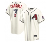 Men's Arizona Diamondbacks #7 Corbin Carroll Cream 2026 USA 250 Fourth of July Home Stadium Stitched Baseball Jersey Men's Arizona Diamondbacks #7 Corbin Carroll Cream 2026 USA 250 Fourth of July Home Stadium Stitched Baseball Jersey