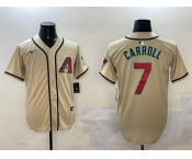Men's Arizona Diamondbacks #7 Corbin Carroll Gold Limited Stitched Baseball Jersey