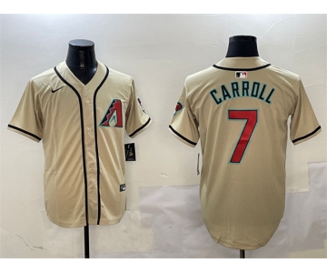Men's Arizona Diamondbacks #7 Corbin Carroll Gold Limited Stitched Baseball Jersey