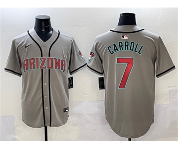 Men's Arizona Diamondbacks #7 Corbin Carroll Gray Limited Stitched Baseball Jersey