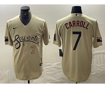 Men's Arizona Diamondbacks #7 Corbin Carroll Number 2021 Gold City Connect Cool Base Stitched Jersey