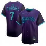 Men's Arizona Diamondbacks #7 Corbin Carroll Purple 2025 City Connect Limited Stitched Baseball Jersey