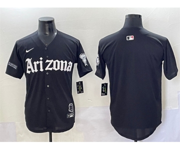 Men's Arizona Diamondbacks Blank Black 'Gothic Desert Fang Edition' Vapor Premier Limited Stitched Baseball Jersey