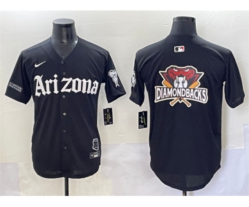 Men's Arizona Diamondbacks Team Big Logo Black 'Gothic Desert Fang Edition' Vapor Premier Limited Stitched Baseball Jersey