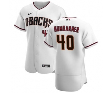 Men's Nike Arizona Diamondbacks #40 Madison Bumgarner White Crimson Authentic Home Team Baseball Jersey