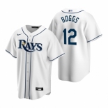 Men's Nike Tampa Bay Rays #12 Wade Boggs White Home Stitched Baseball Jersey