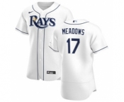 Men's Nike Tampa Bay Rays #17 Austin Meadows White Home 2020 Authentic Player Baseball Jersey