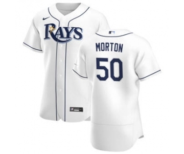 Men's Nike Tampa Bay Rays #50 Charlie Morton White Home 2020 Authentic Player Baseball Jersey