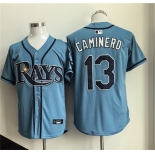 Men's Tampa Bay Rays #13 Junior Caminero Blue 2026 Limited Stitched Baseball Jersey