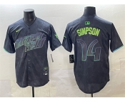 Men's Tampa Bay Rays #14 Chandler Simpson Charcoal 2024 City Connect Limited Stitched Baseball Jersey