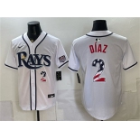 Men's Tampa Bay Rays #2 Yandy Díaz White 2026 USA 250 Fourth of July Home Stitched Baseball Jersey Men's Tampa Bay Rays #2 Yandy Díaz White 2026 USA 250 Fourth of July Home Stitched Baseball Jersey