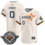 Men's Houston Astros #0 Kaleb Ort Cream 2025 City Connect Limited Stitched Baseball Jersey