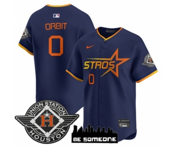 Men's Houston Astros #0 Orbit Navy 2025 City Connect Limited Stitched Baseball Jersey