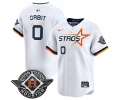 Men's Houston Astros #0 Orbit White 2025 City Connect Limited Stitched Baseball Jersey