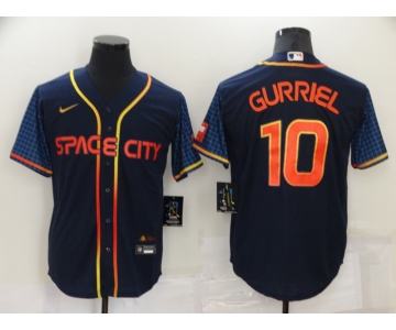 Men's Houston Astros #10 Yuli Gurriel 2022 Navy City Connect Game Stitched Jersey