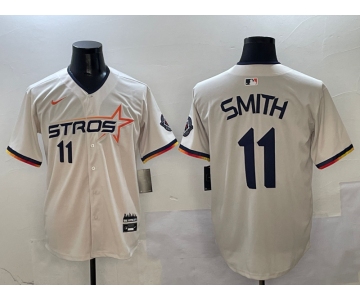 Men's Houston Astros #11 Cam Smith Cream 2025 City Connect Limited Stitched Baseball Jersey