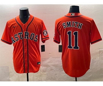 Men's Houston Astros #11 Cam Smith Orange Cool Base Stitched Jersey