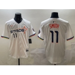 Men's Houston Astros #11 Cam Smith White 2025 City Connect Limited Stitched Baseball Jersey