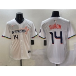 Men's Houston Astros #14 Mauricio Dubón White 2025 City Connect Limited Stitched Baseball Jersey