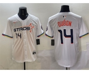 Men's Houston Astros #14 Mauricio Dubón White 2025 City Connect Limited Stitched Baseball Jersey
