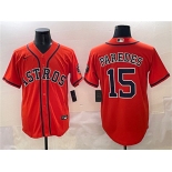 Men's Houston Astros #15 Isaac Paredes Orange Cool Base Stitched Baseball Jersey