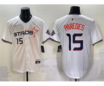 Men's Houston Astros #15 Isaac Paredes White 2025 City Connect Limited Stitched Baseball Jersey