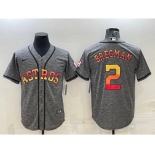 Men's Houston Astros #2 Alex Bregman Grey With Patch Cool Base Stitched Baseball Jersey