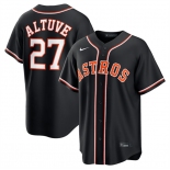 Men's Houston Astros #27 Jose Altuve 2026 Black Out Stitched Baseball Jersey